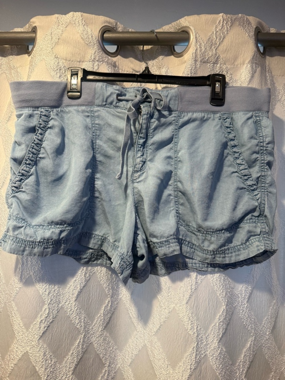 a.n.a Light Blue High-Waist Drawstring Casual Shorts